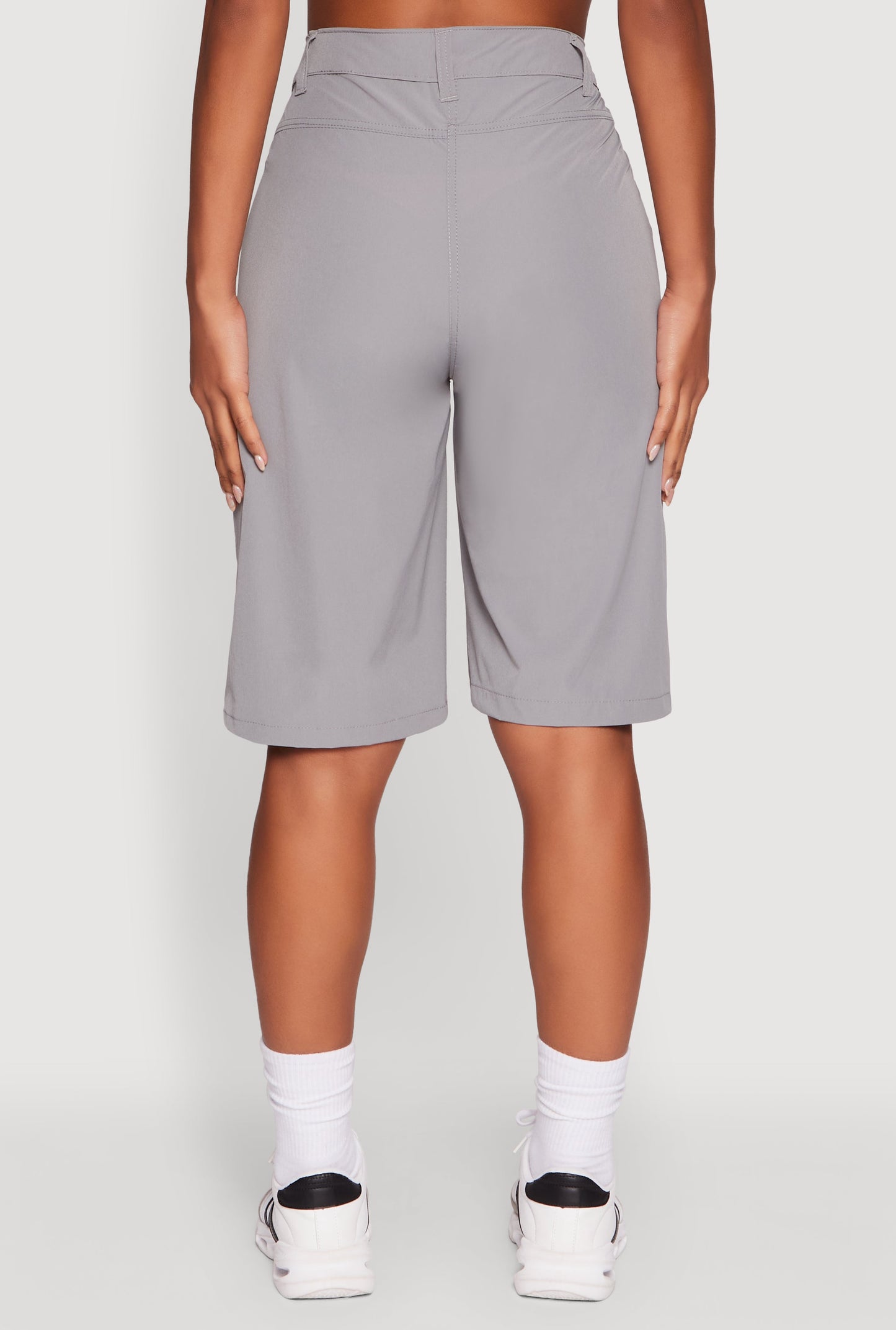 Trendy High Waisted Nylon Cargo Shorts