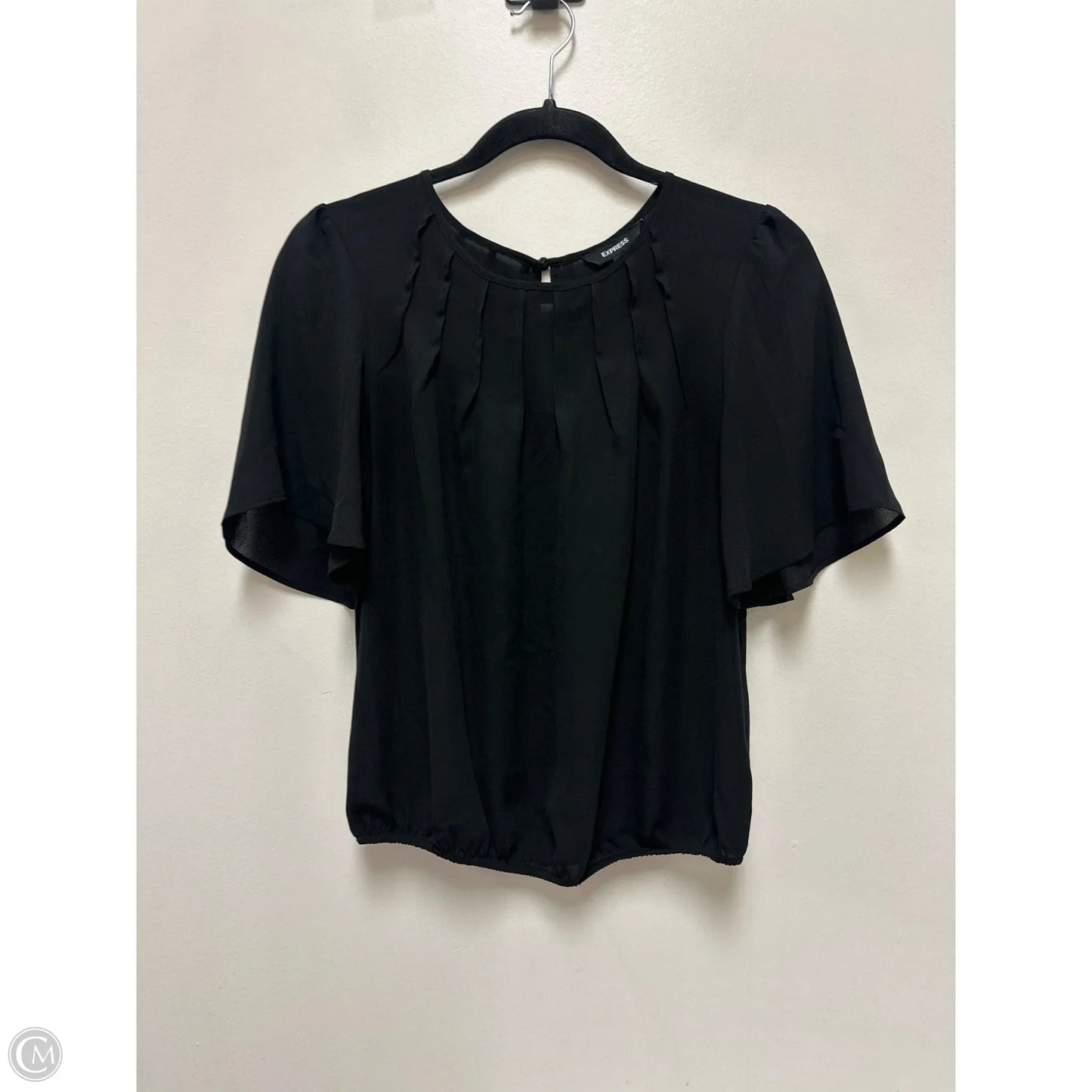 Top Short Sleeve By Express In Black, Size: M