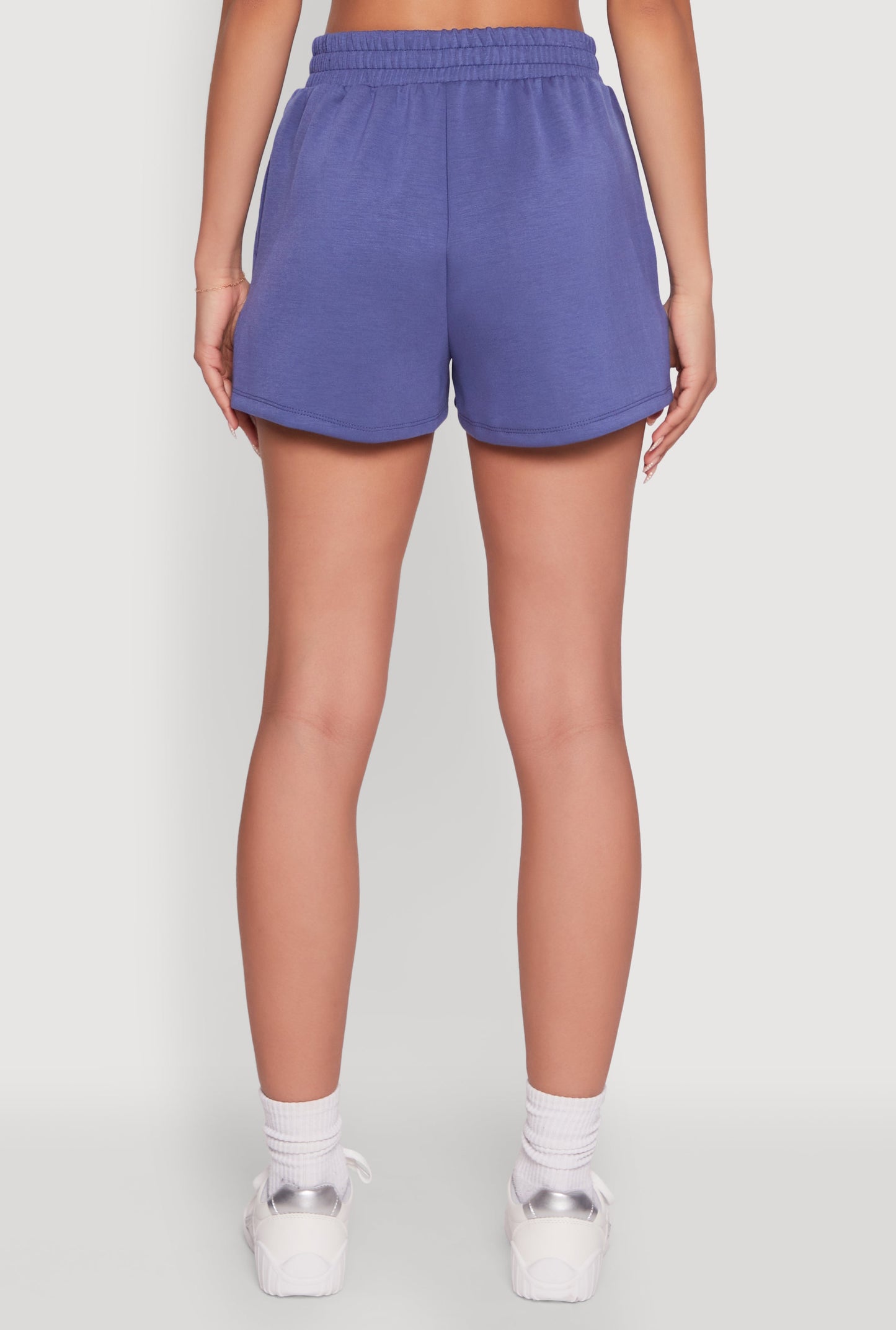 Elastic Waist Side Slit Sweatshorts