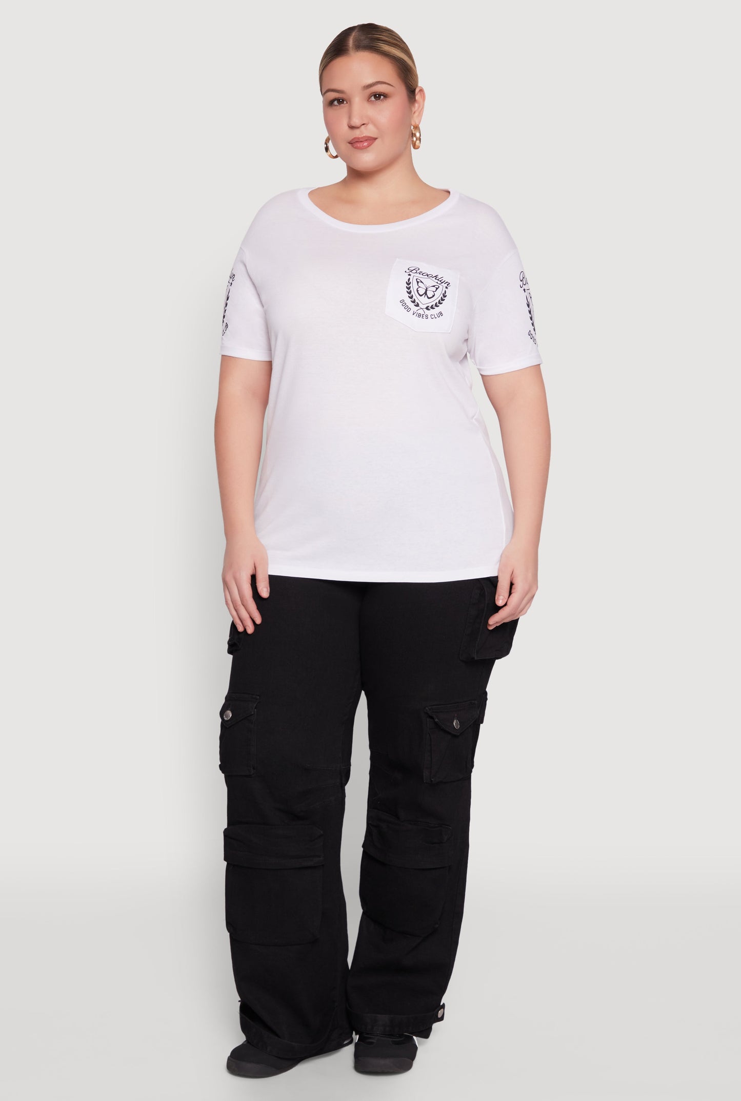 Plus Size Brooklyn Butterfly Good Vibes Club Graphic Tee