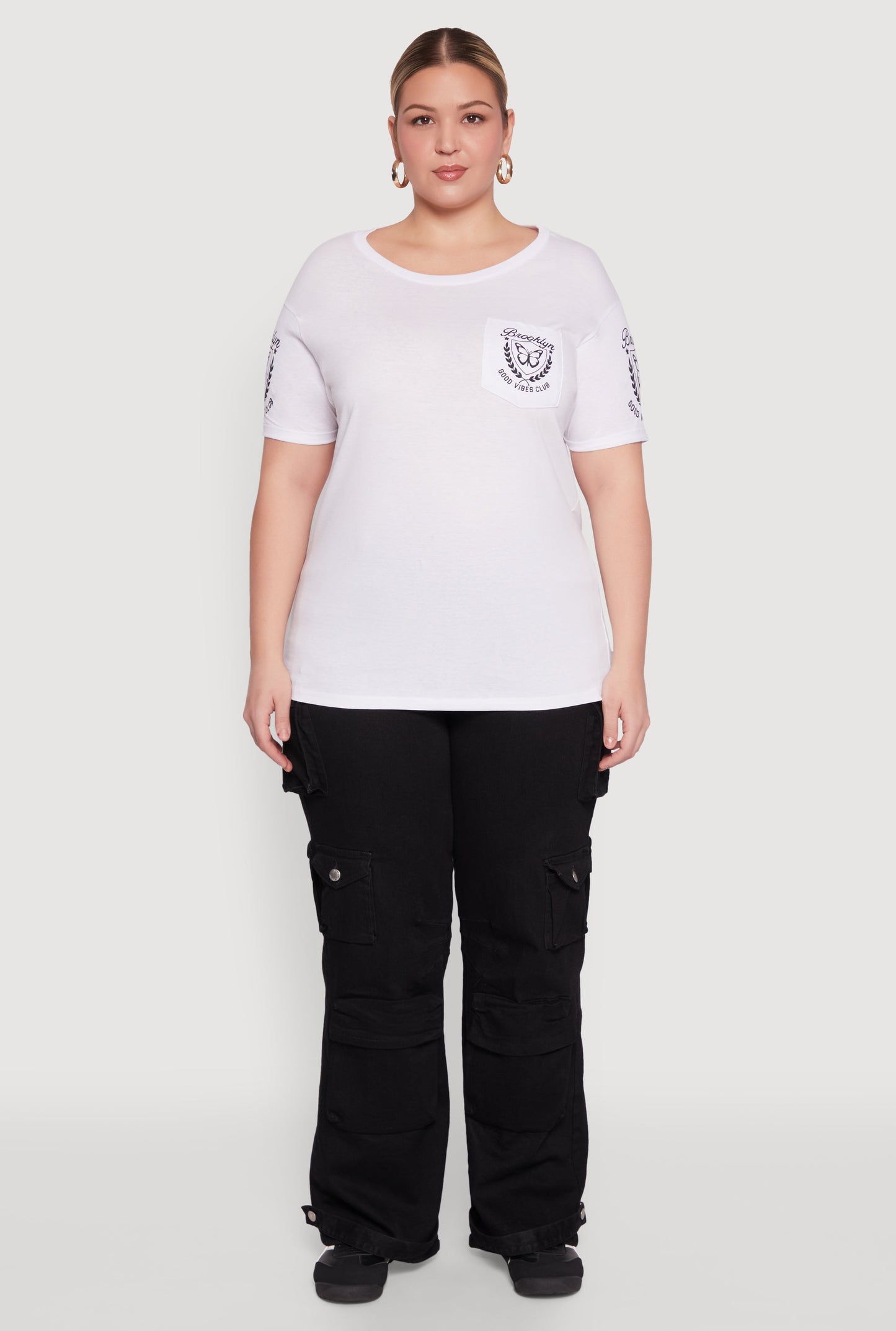 Plus Size Brooklyn Butterfly Good Vibes Club Graphic Tee