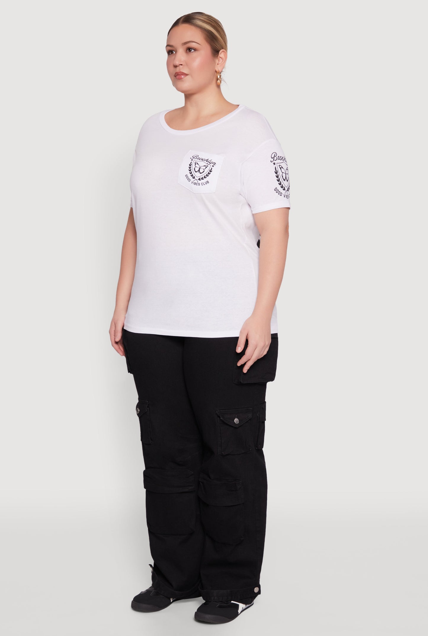 Plus Size Brooklyn Butterfly Good Vibes Club Graphic Tee