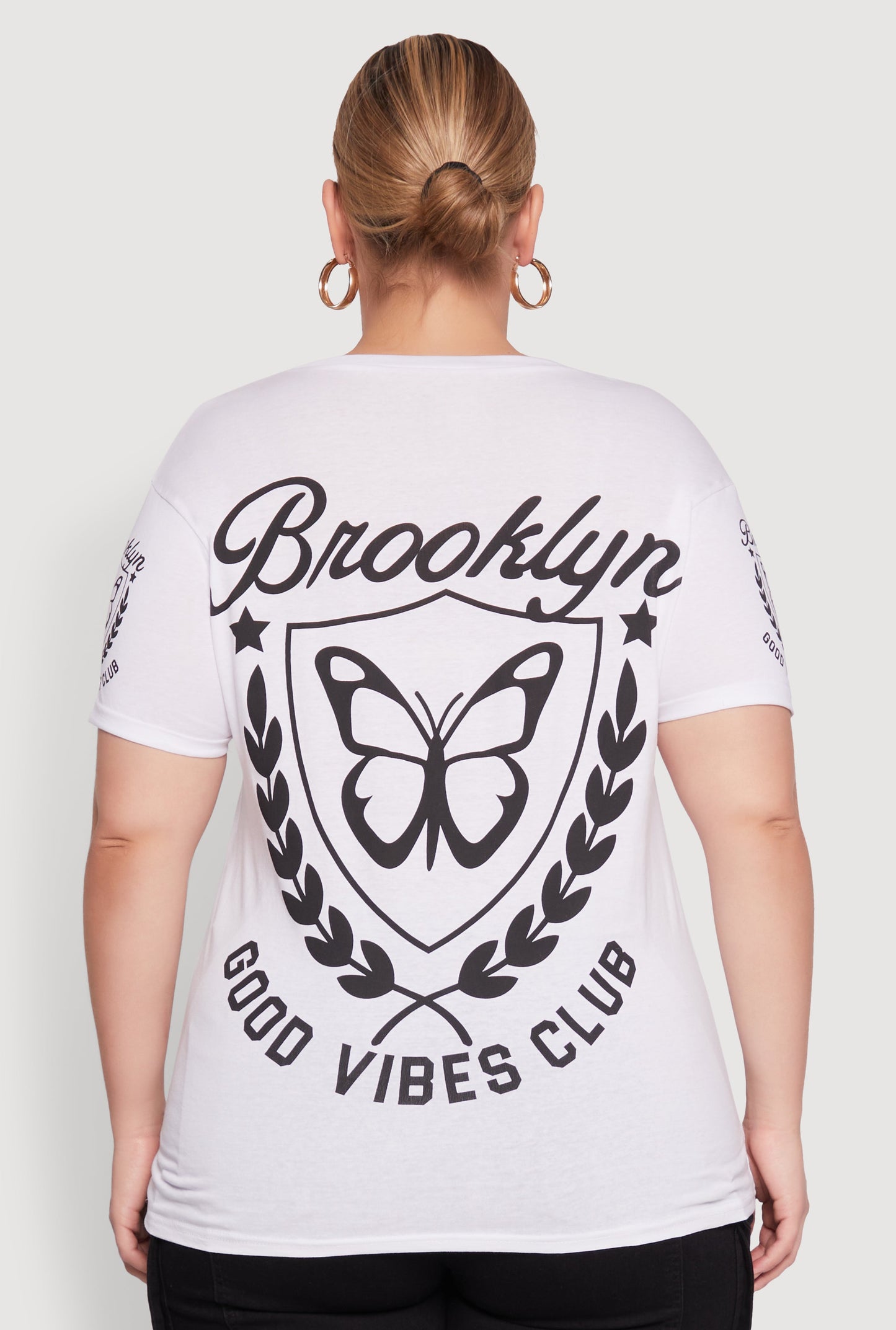 Plus Size Brooklyn Butterfly Good Vibes Club Graphic Tee