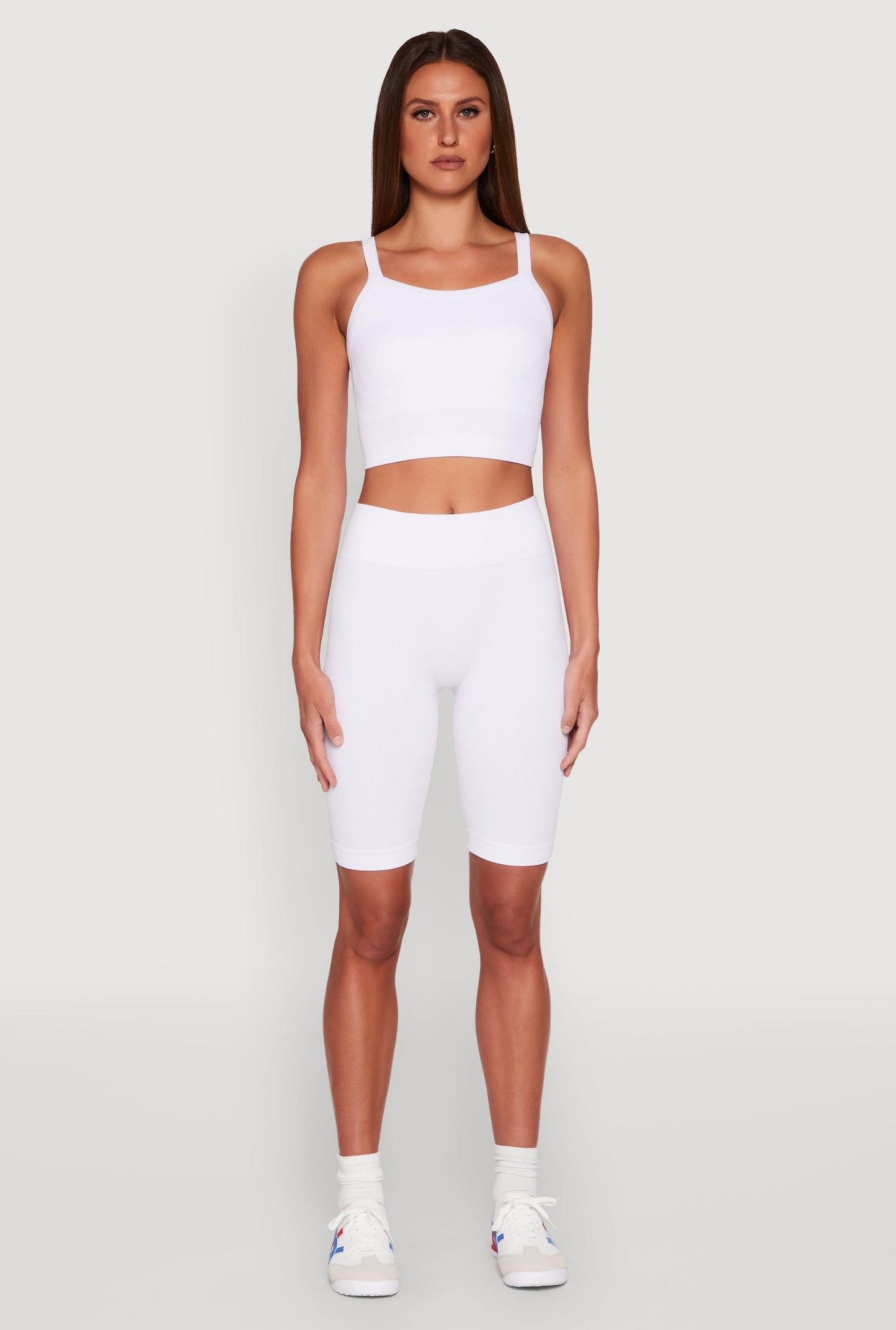 Ribbed Knit Seamless Bike Shorts