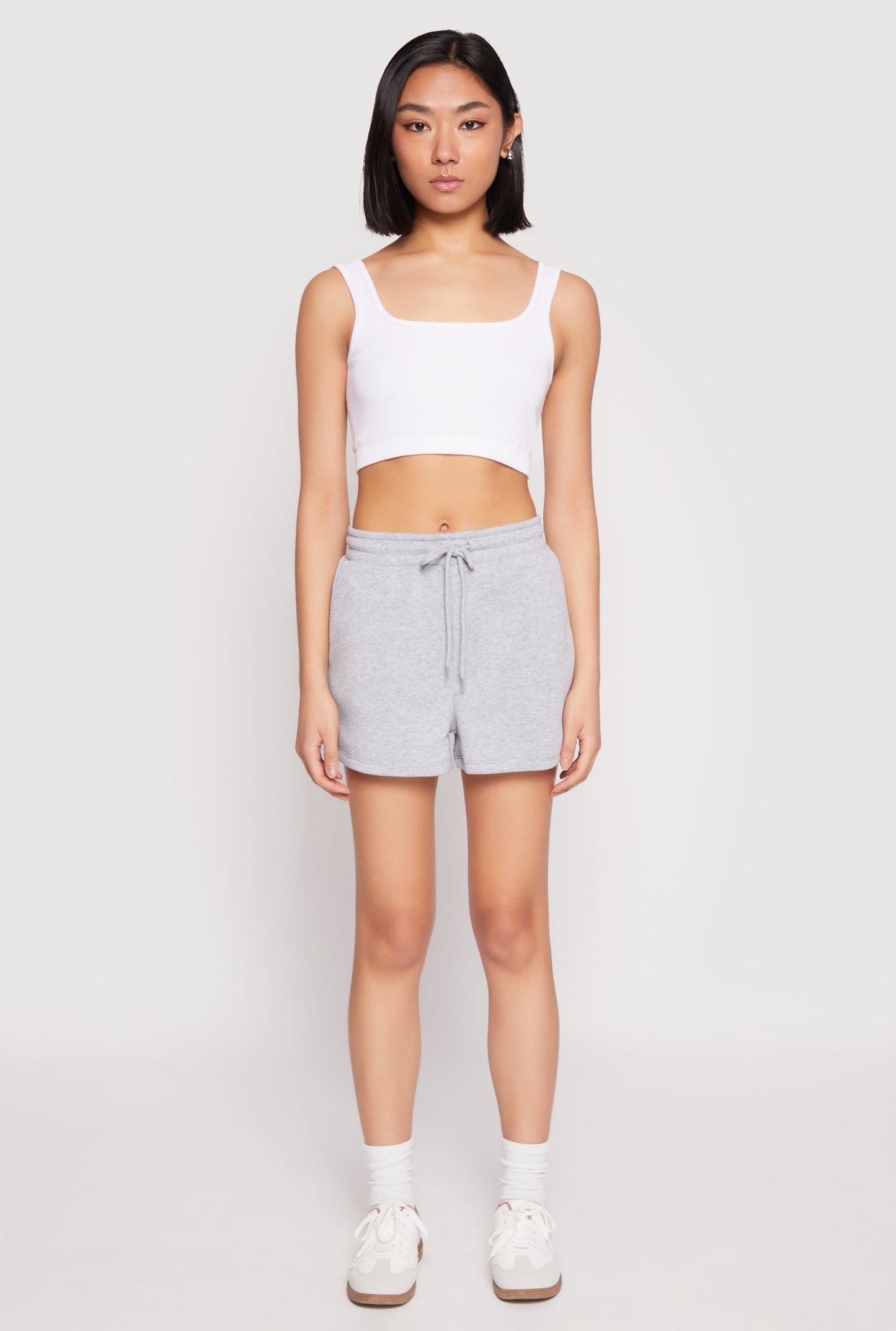 High Waist Drawstring Sweatshorts