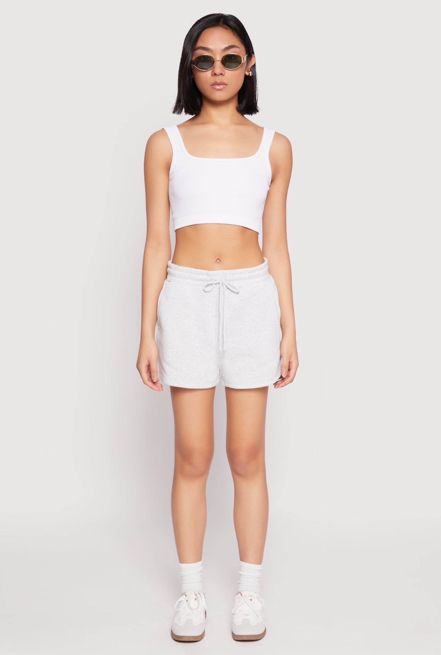 High Waist Drawstring Sweatshorts