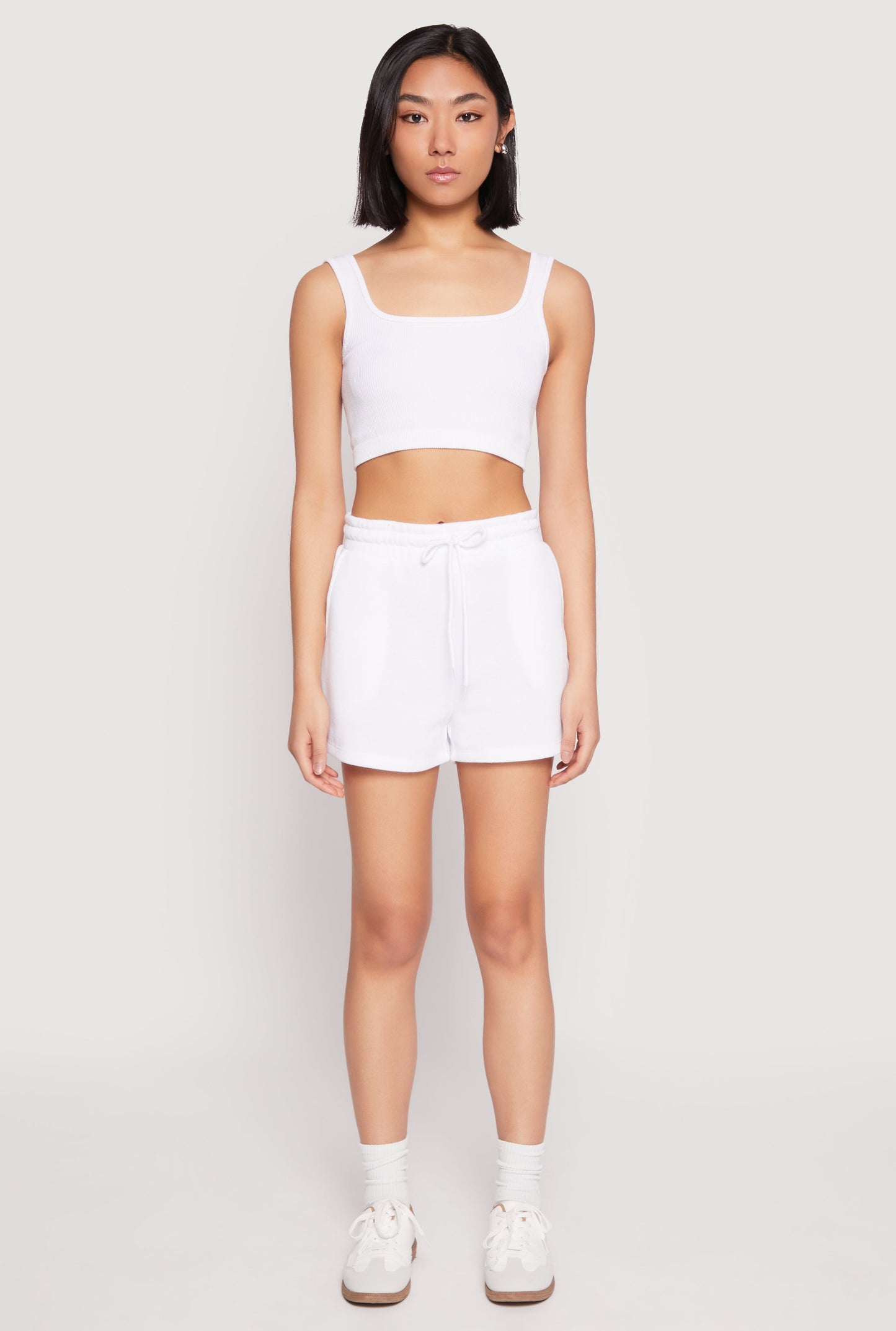 High Waist Drawstring Sweatshorts