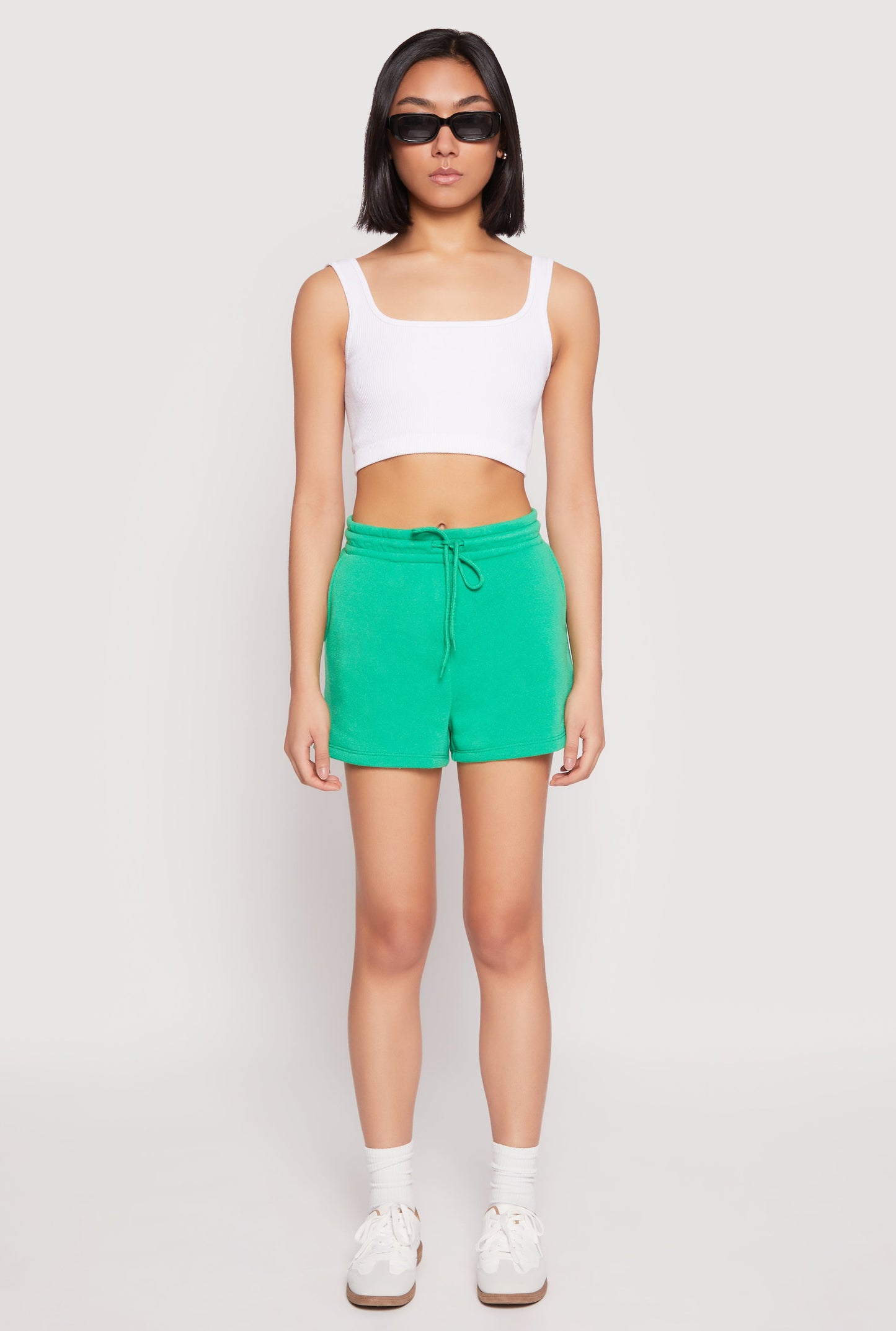 High Waist Drawstring Sweatshorts