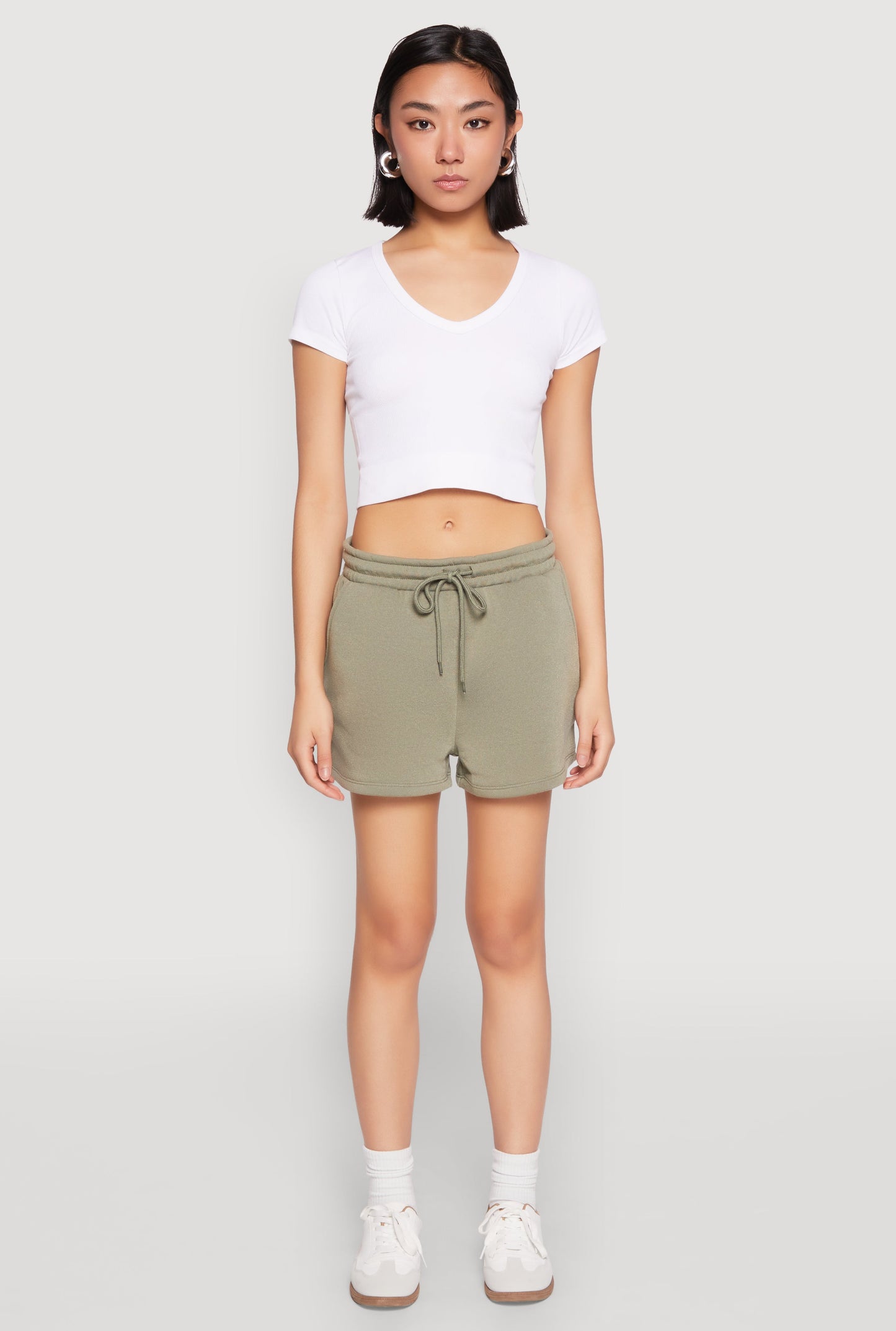 High Waist Drawstring Sweatshorts