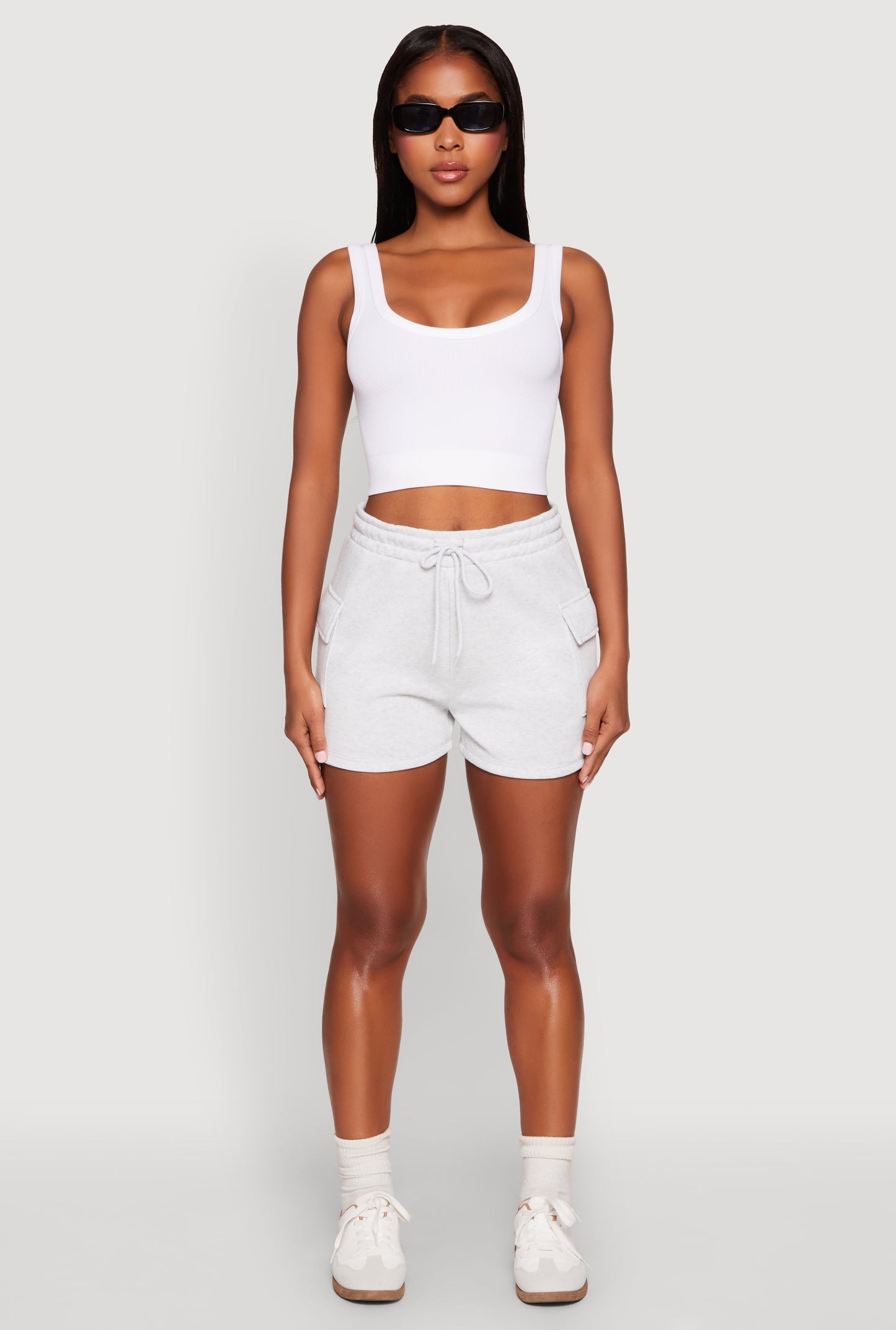 Drawstring Cargo Sweatshorts