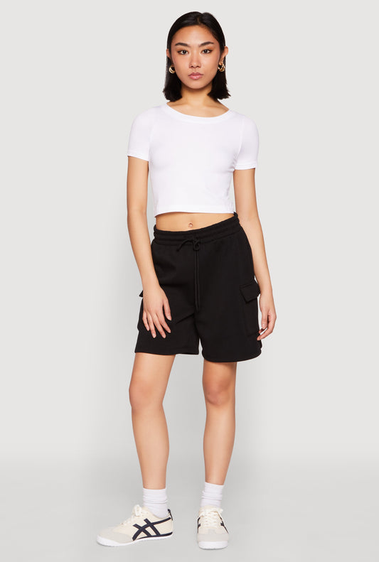 Cargo Pocket Drawstring Sweatshorts