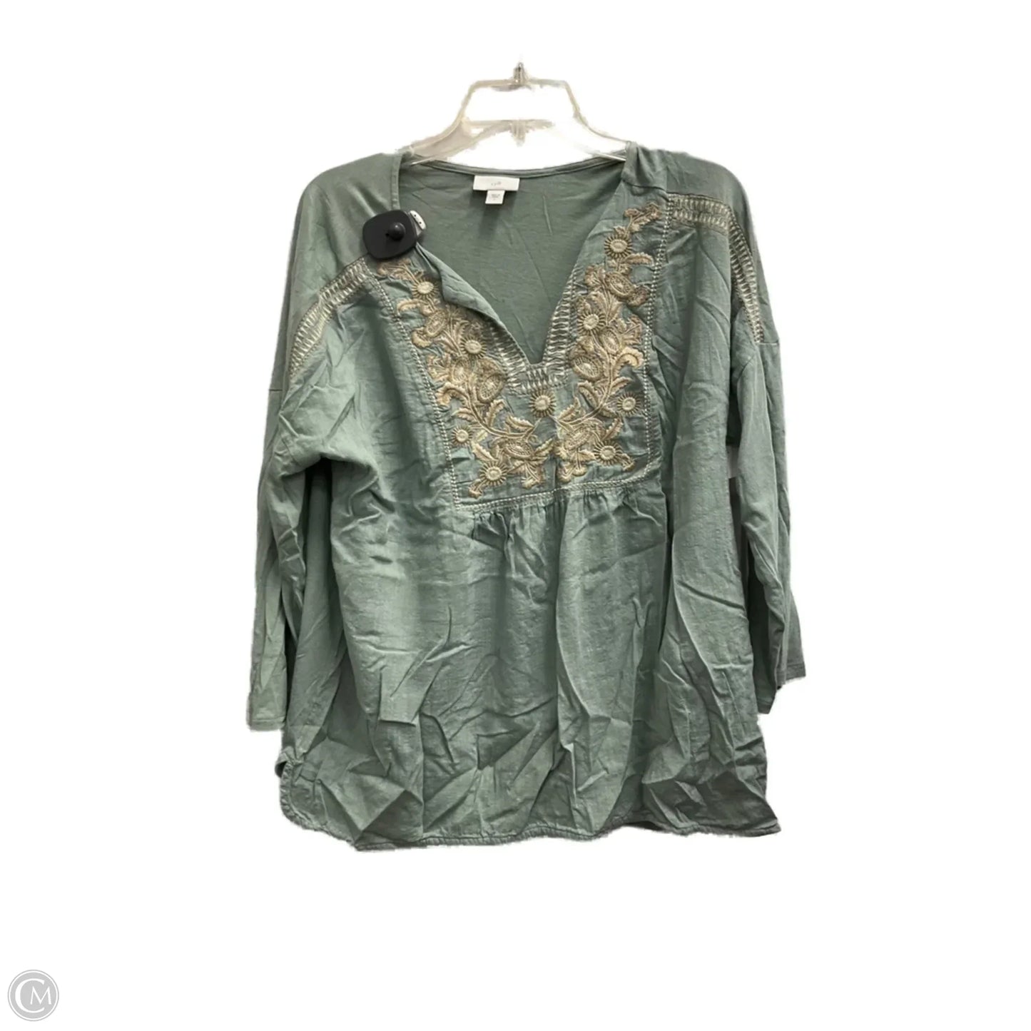 Top Long Sleeve By J. Jill In Green, Size: L