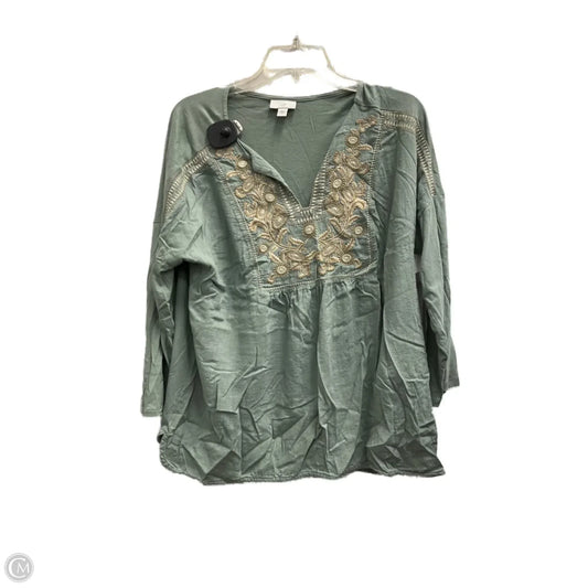 Top Long Sleeve By J. Jill In Green, Size: L