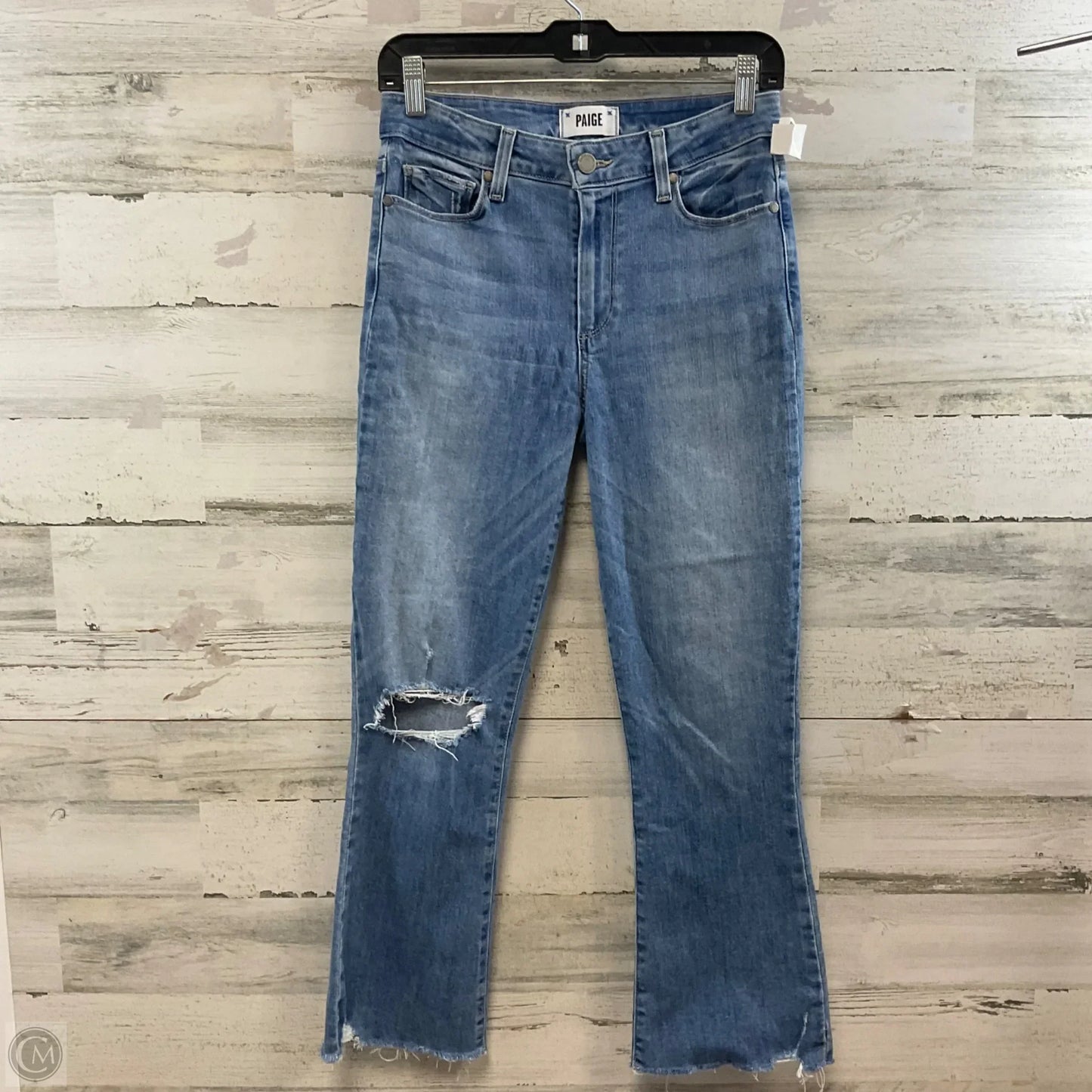 Jeans Flared By Paige In Blue Denim, Size: 4