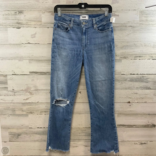 Jeans Flared By Paige In Blue Denim, Size: 4