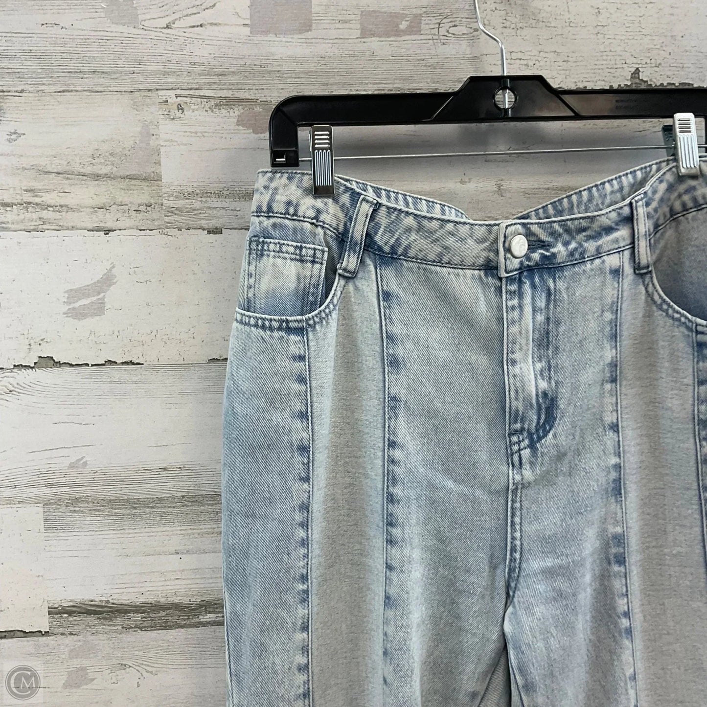 Jeans Wide Leg By Le Lis In Blue Denim, Size: L
