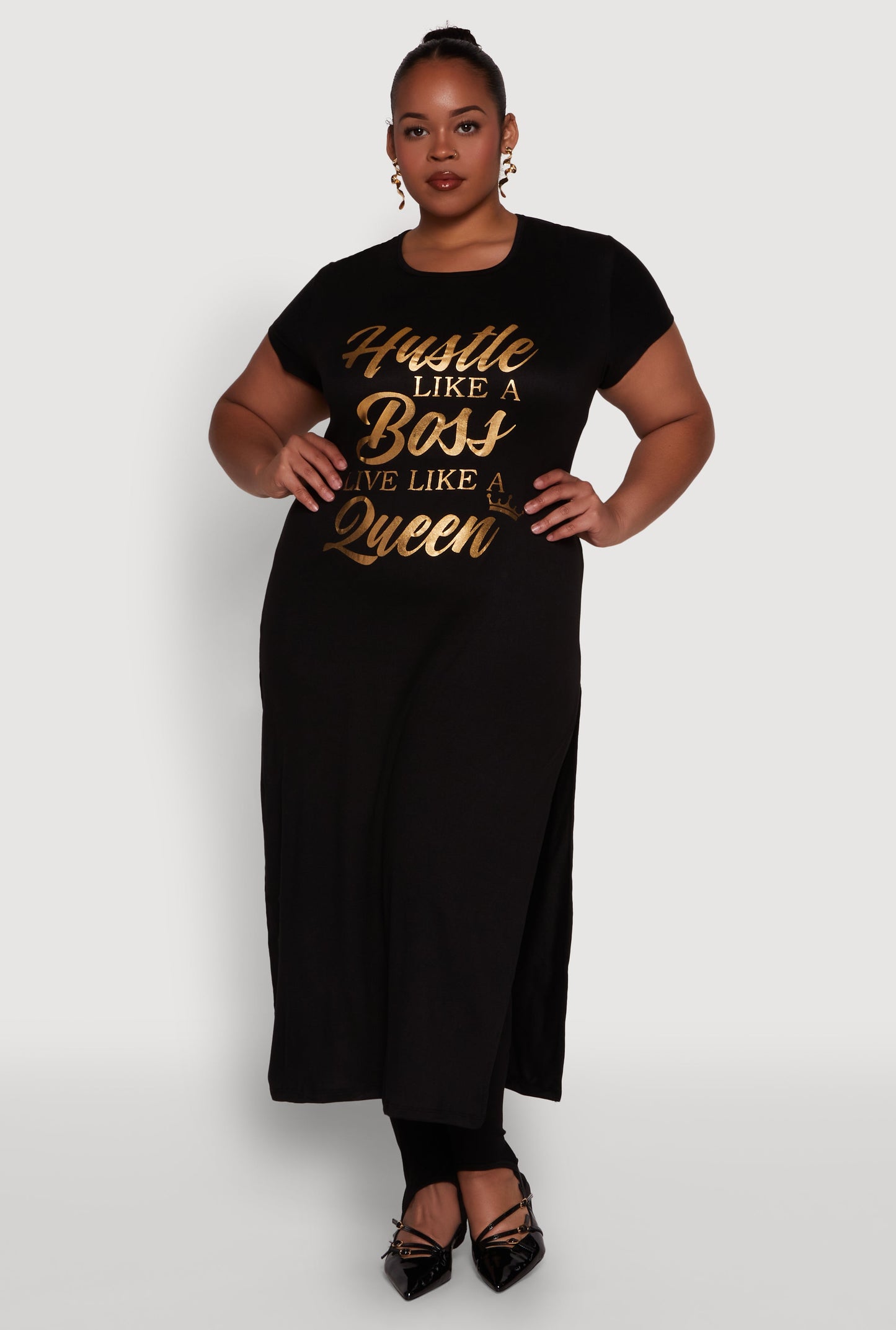 Plus Size Hustle Like A Boss Live Like A Queen Maxi Top