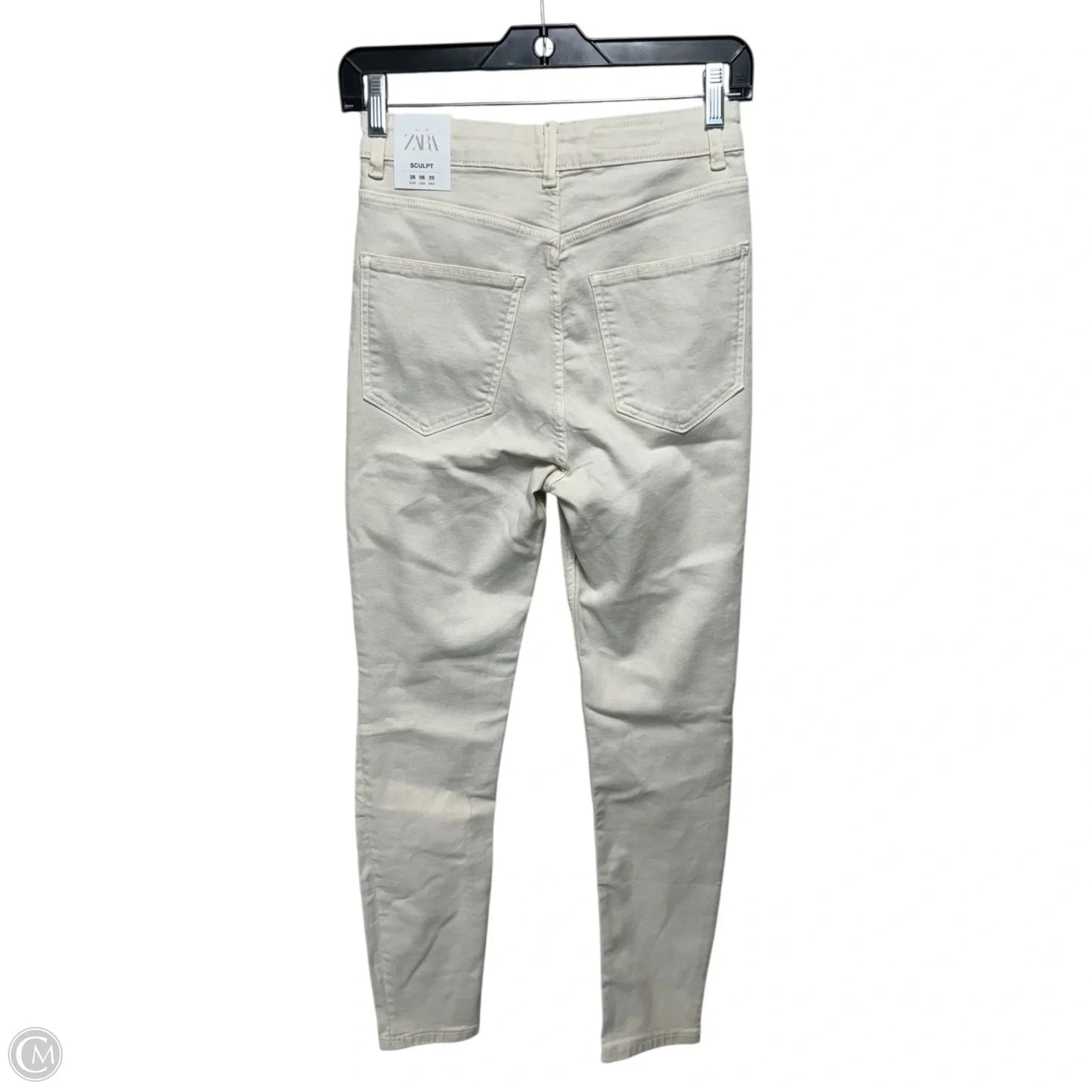 Jeans Jeggings By Zara In Cream Denim, Size: 6