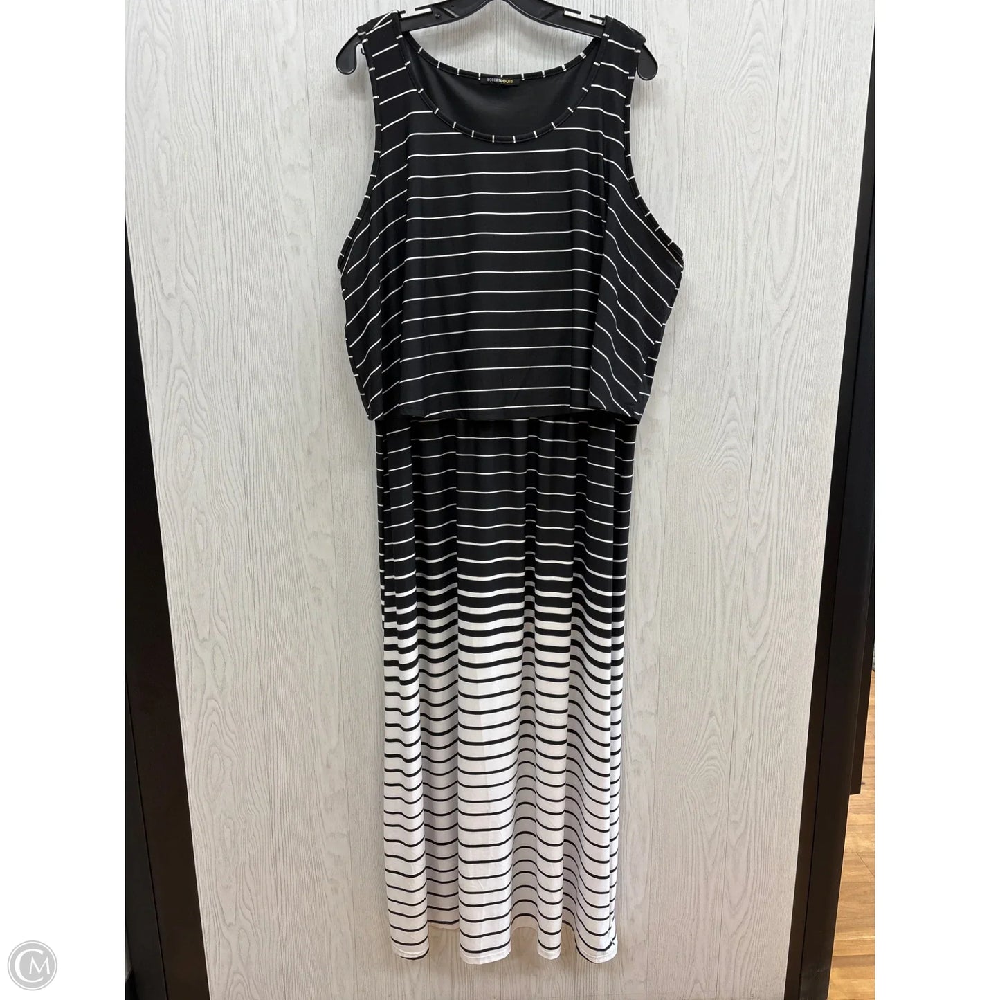 Dress Casual Maxi By Robert Louis In Black & White, Size: 2x