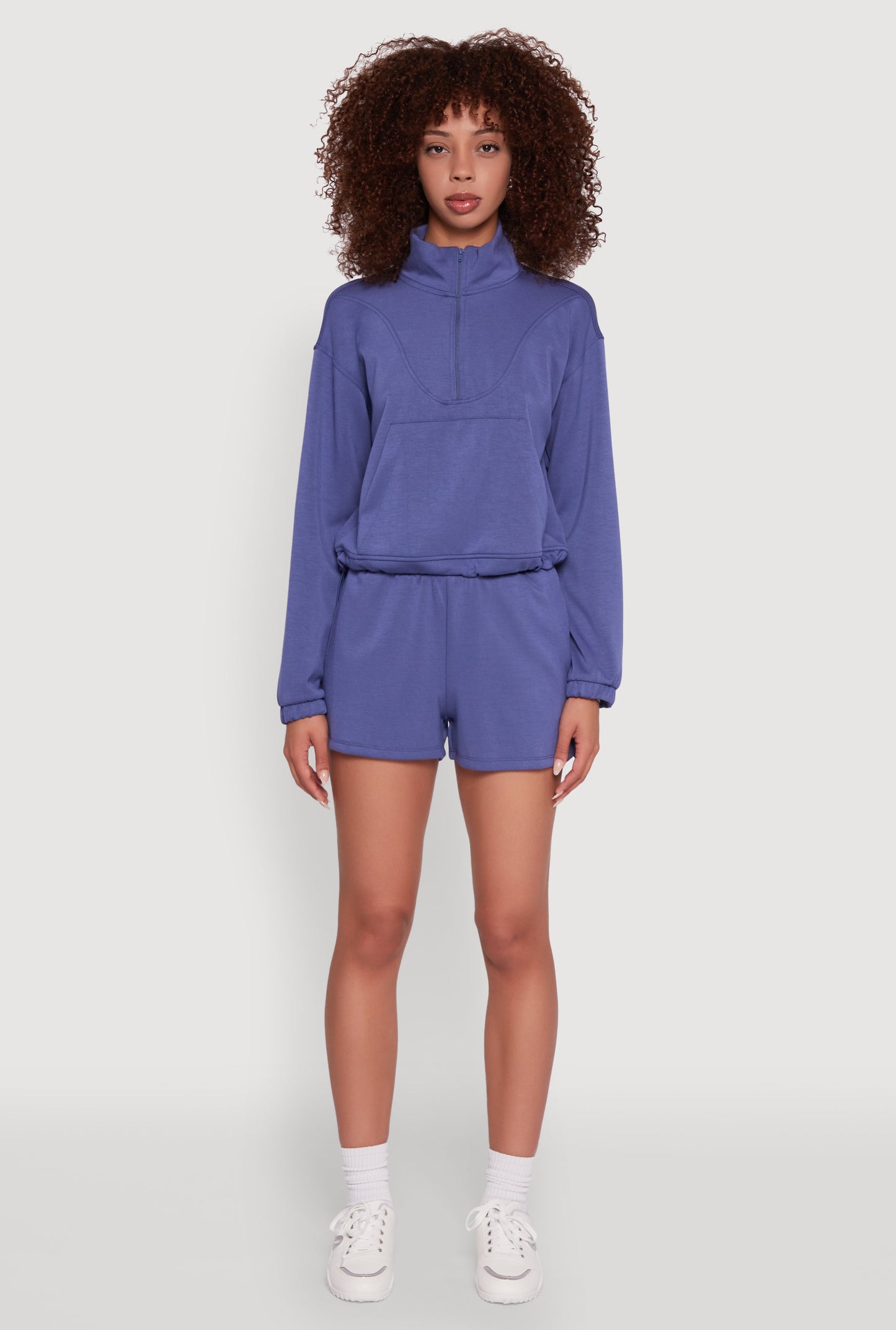Elastic Waist Side Slit Sweatshorts