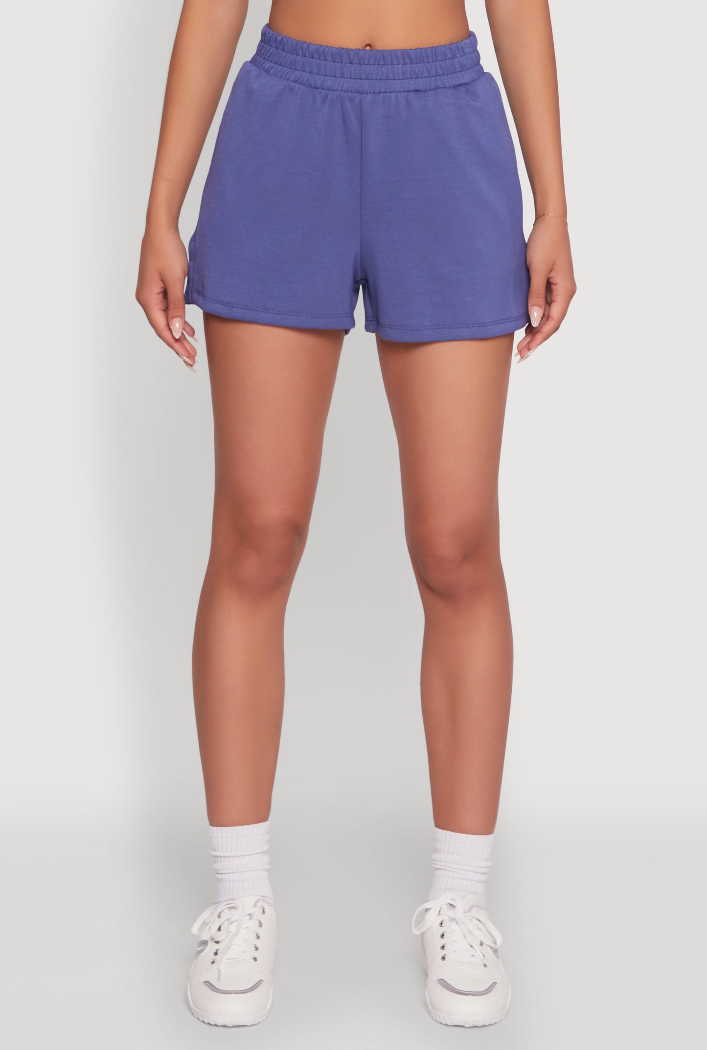 Elastic Waist Side Slit Sweatshorts