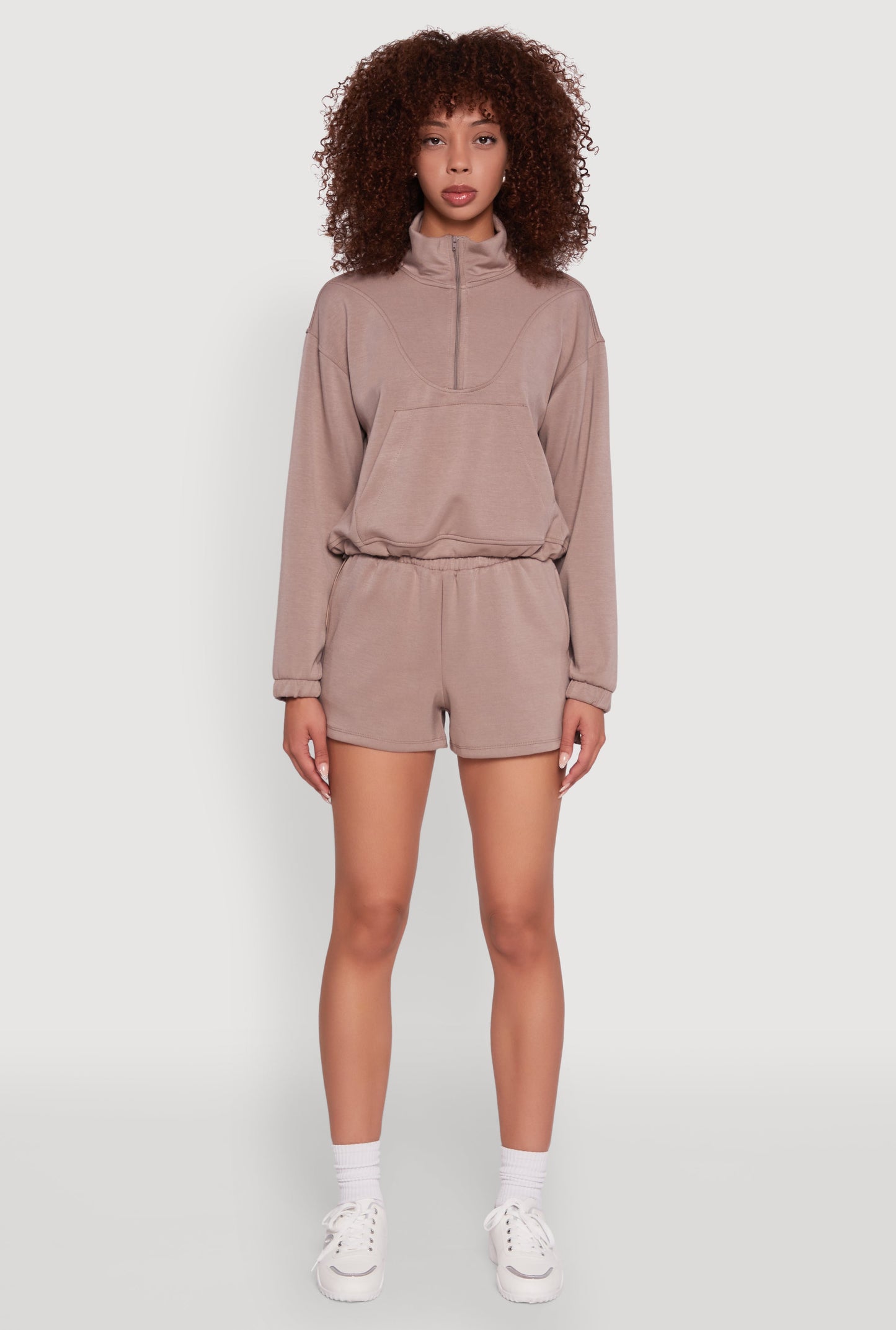 Elastic Waist Side Slit Sweatshorts