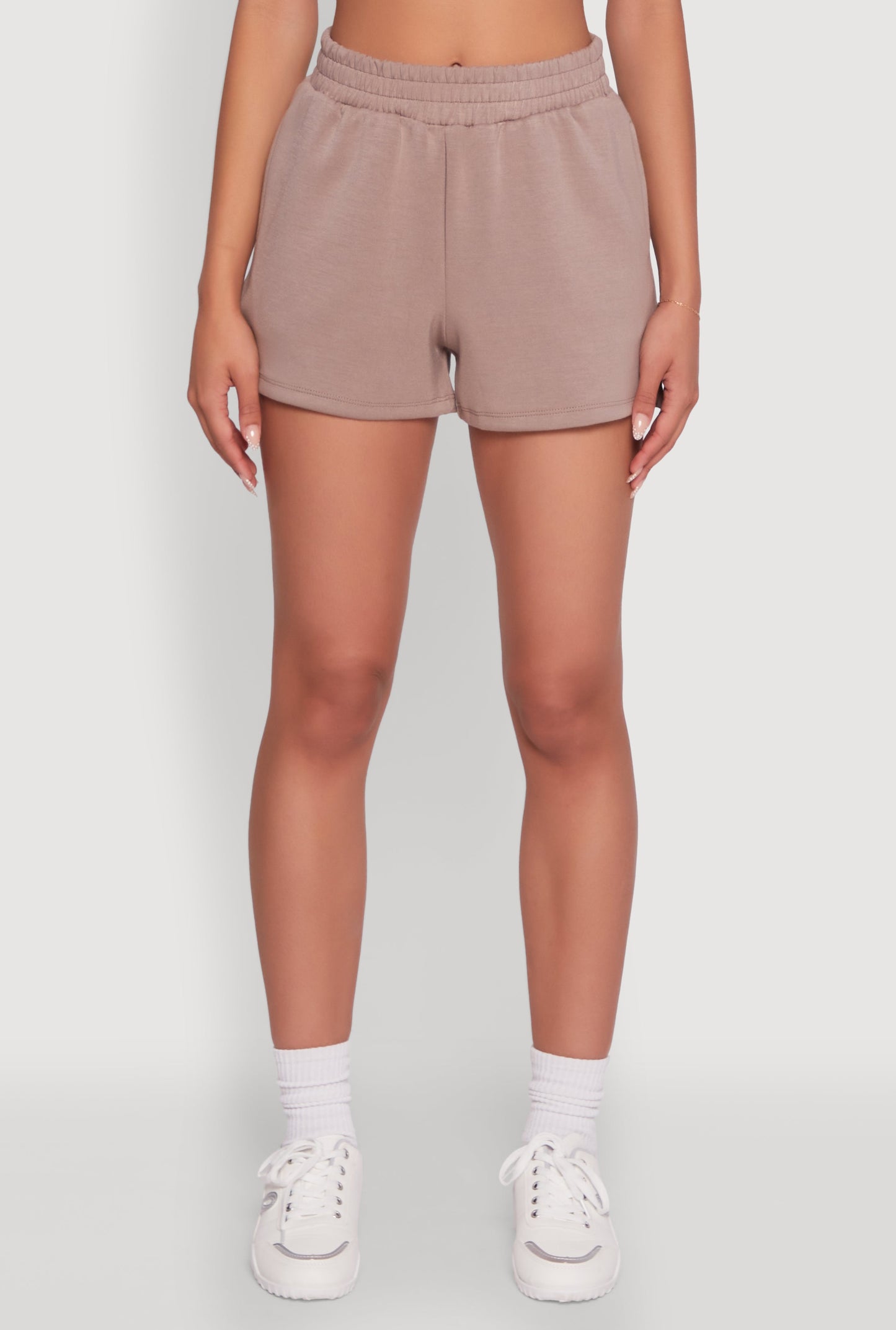 Elastic Waist Side Slit Sweatshorts