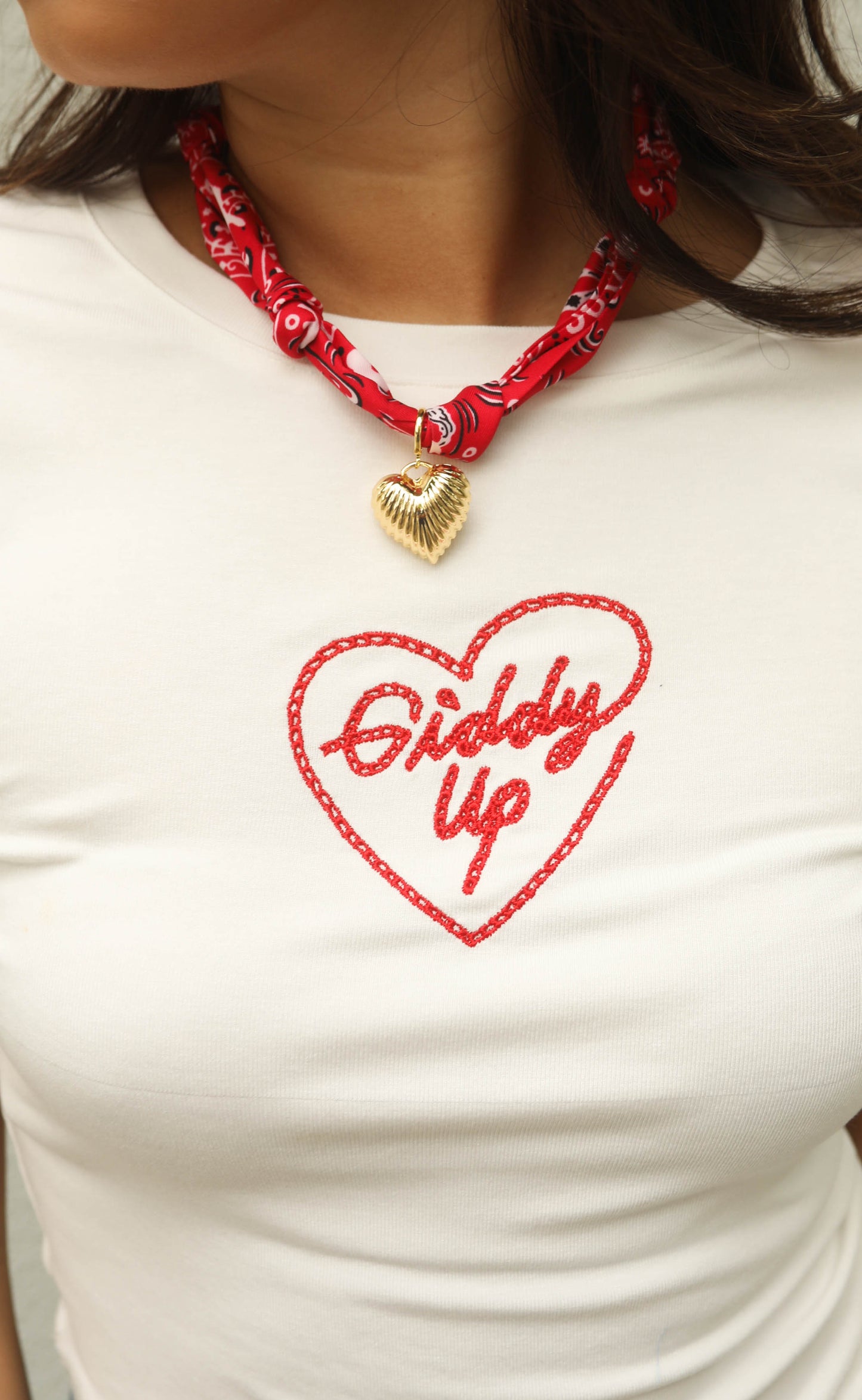 giddy up chainstitch tee