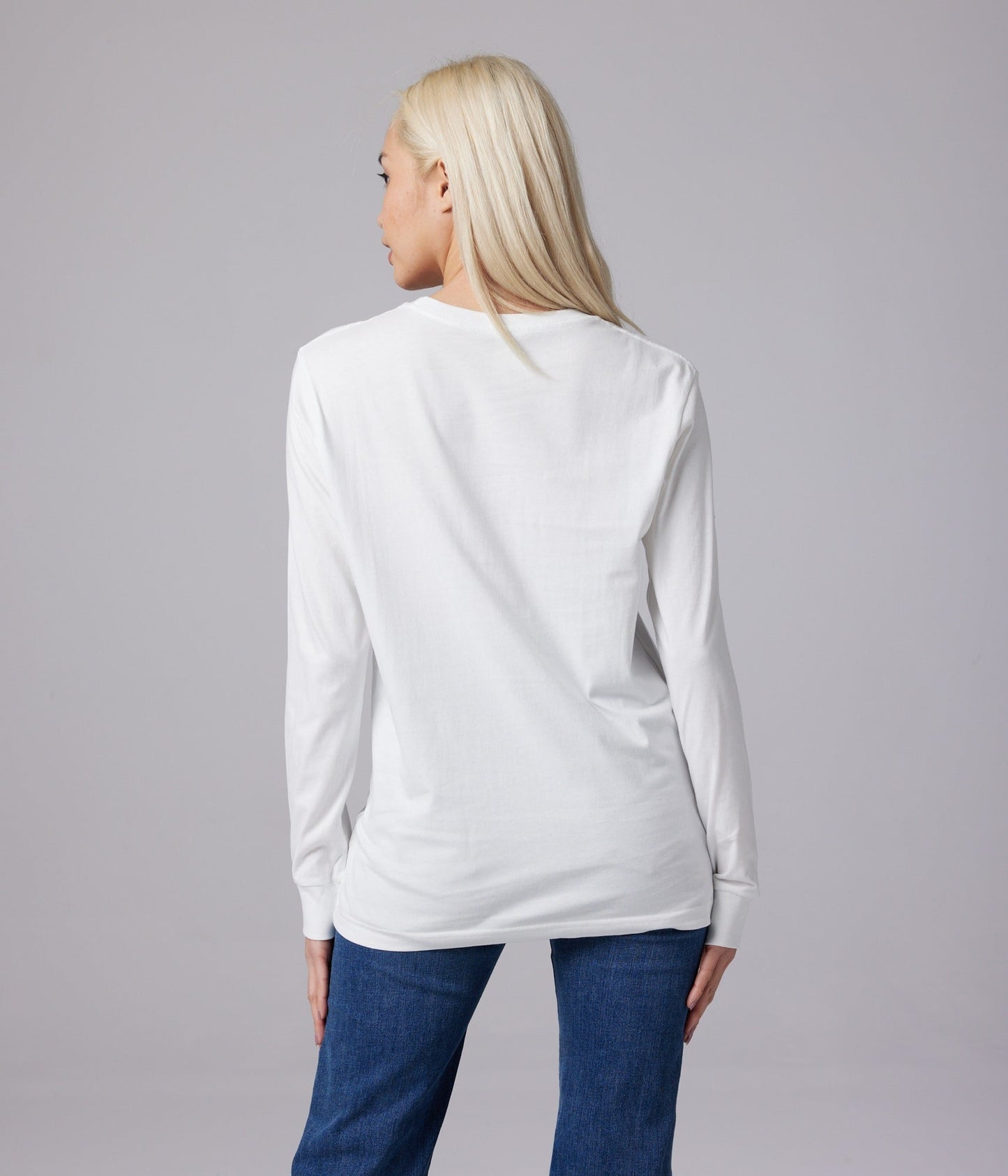Hi Long Sleeve Unisex Tee - White
