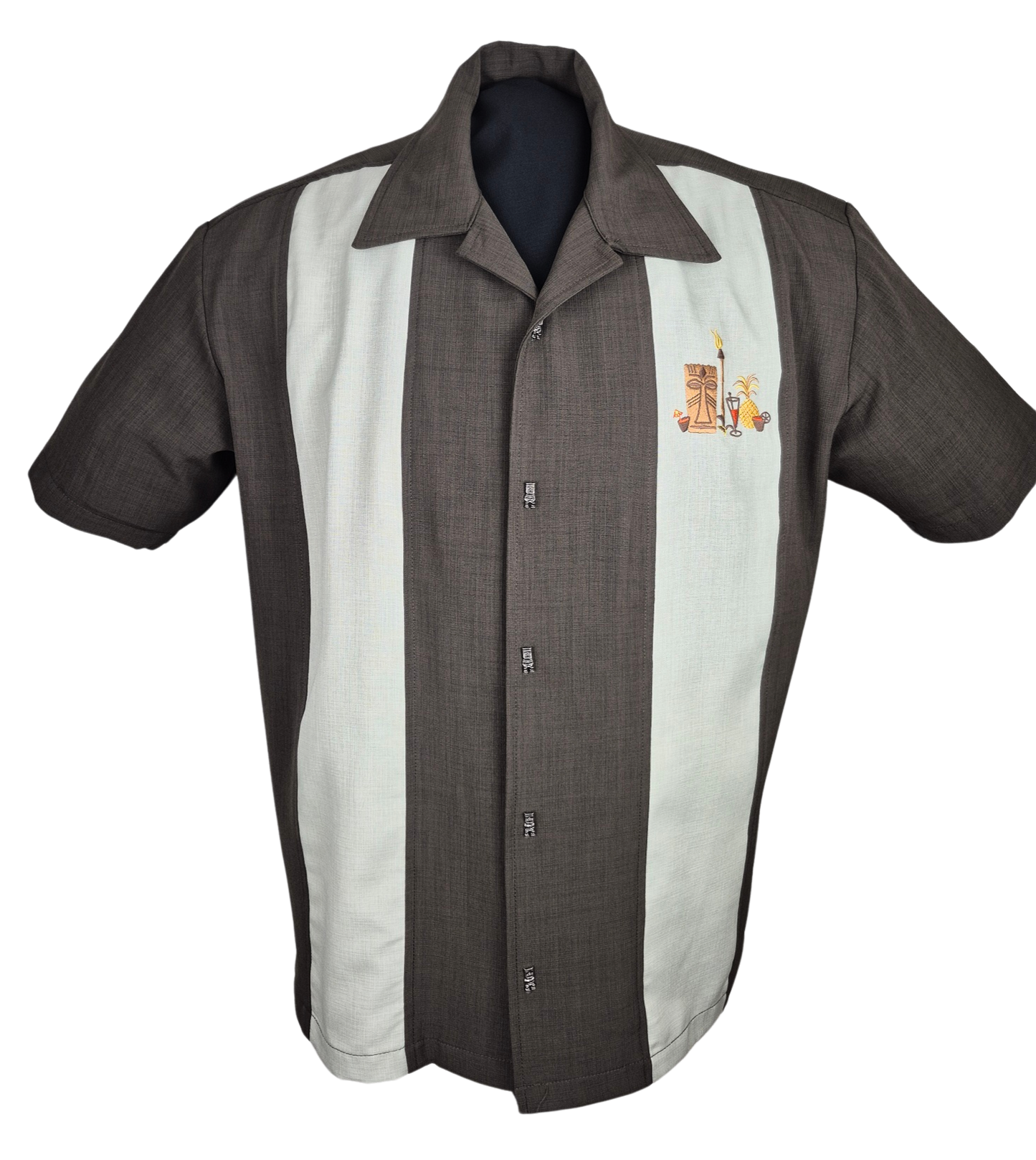 The Mickey Bowling Shirt in Coffee with Sage